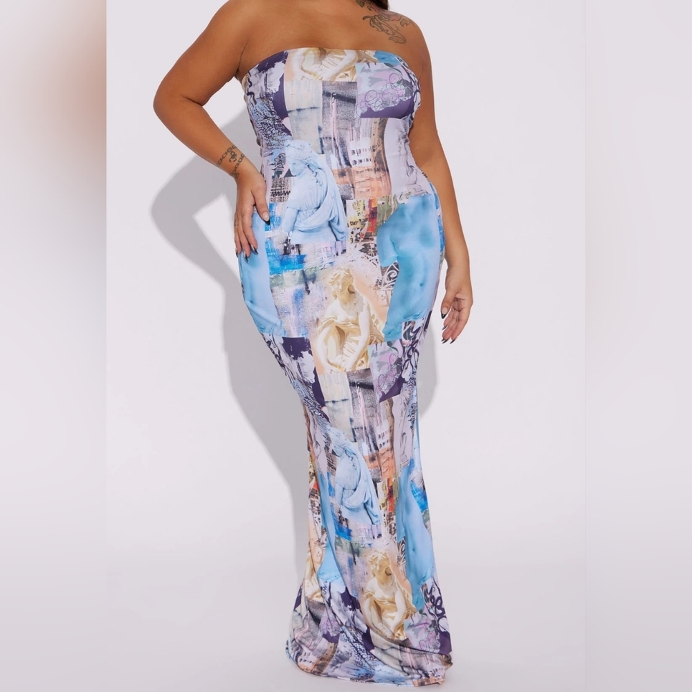 Fashion Nova When In Rome Maxi Dress - Size 1X
